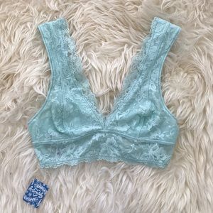 NWT Free People Intimately mint lace bralette
